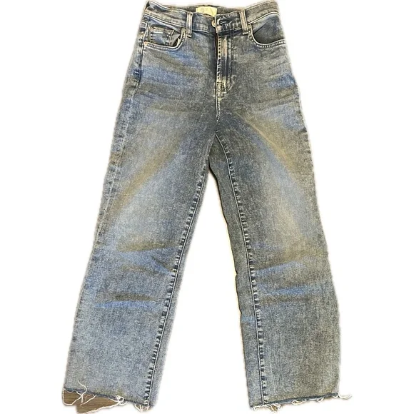 7 for All Mankind Cropped Alexa Wide Leg Jeans | Heidi Wash | Size 24 - Picture 3 of 6